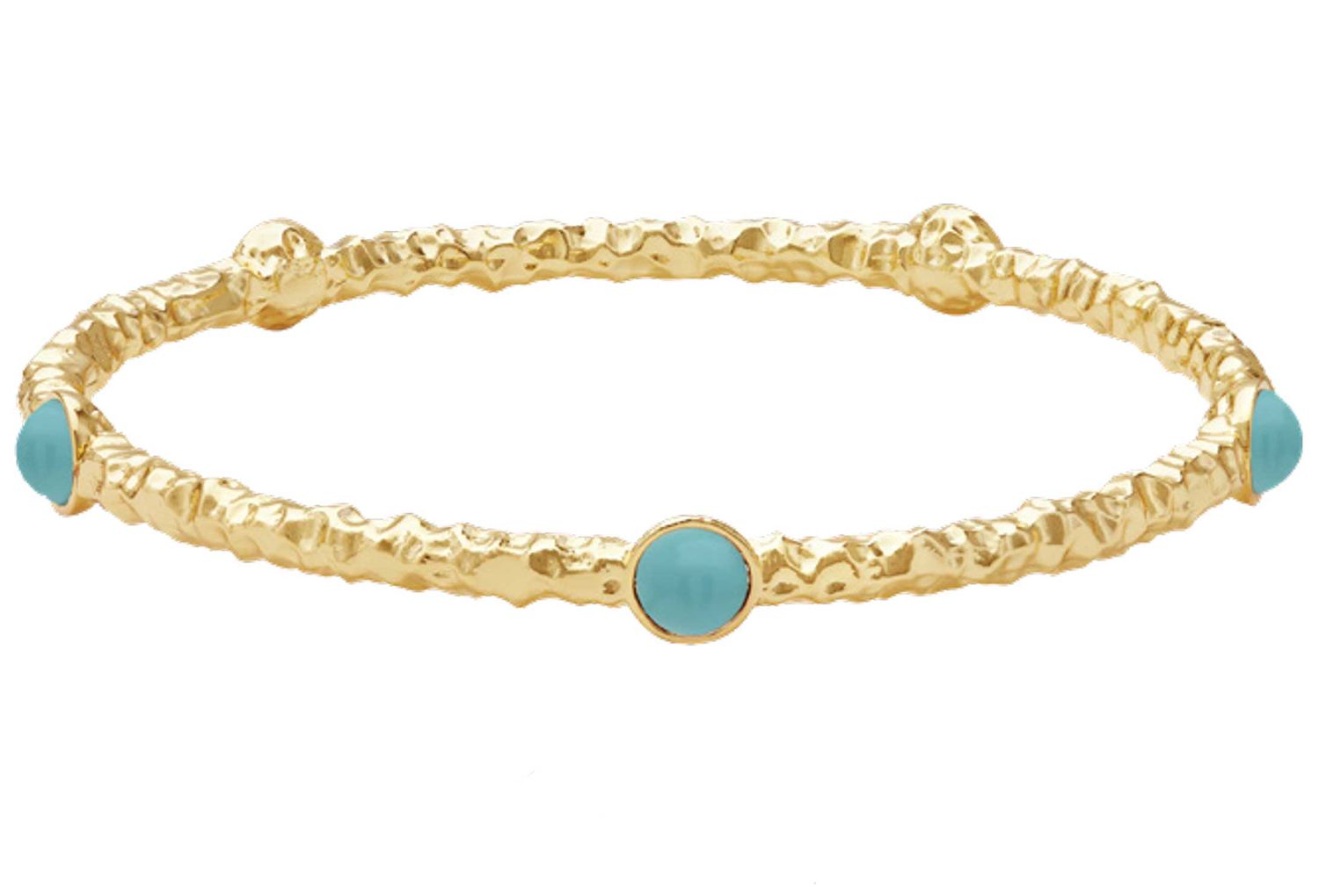 Halcyon Days Cabochon Turquoise Gold Bangle BPCAB14HTG, 5055273107098