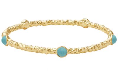 Halcyon Days Cabochon Turquoise Gold Bangle BPCAB14HTG, 5055273107098