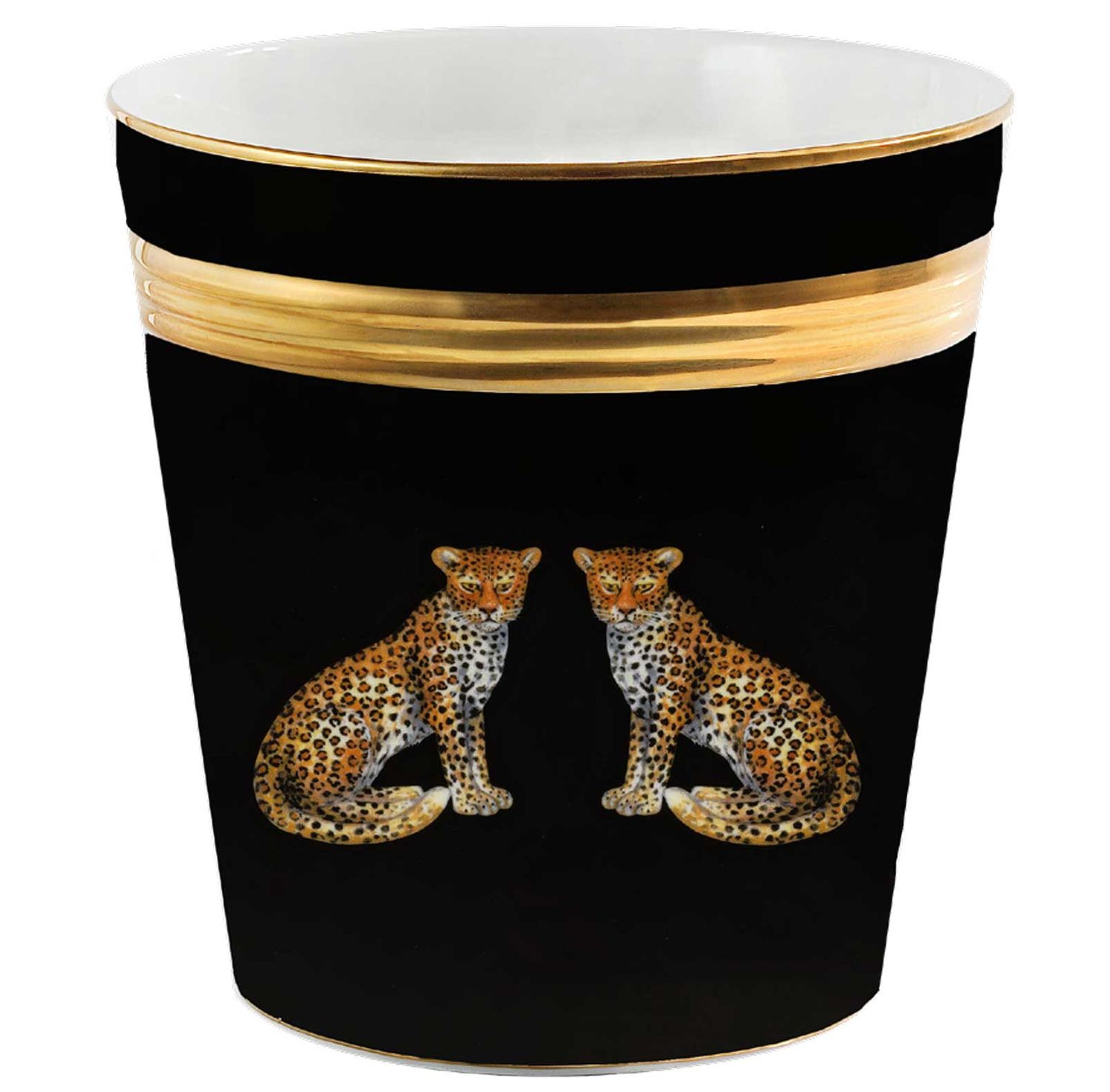 Halcyon Days Twin Leopard Black Cache Pot L/S BCMWL02PLG, 5056327822592