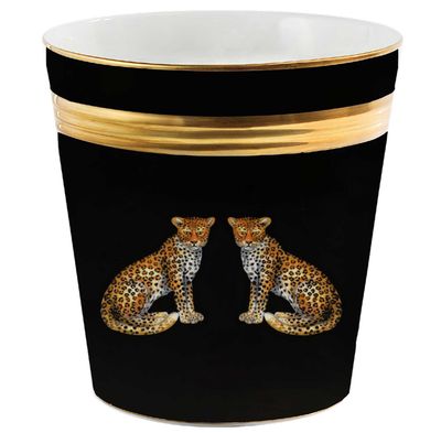 Halcyon Days Twin Leopard Black Cache Pot L/S BCMWL02PLG, 5056327822592
