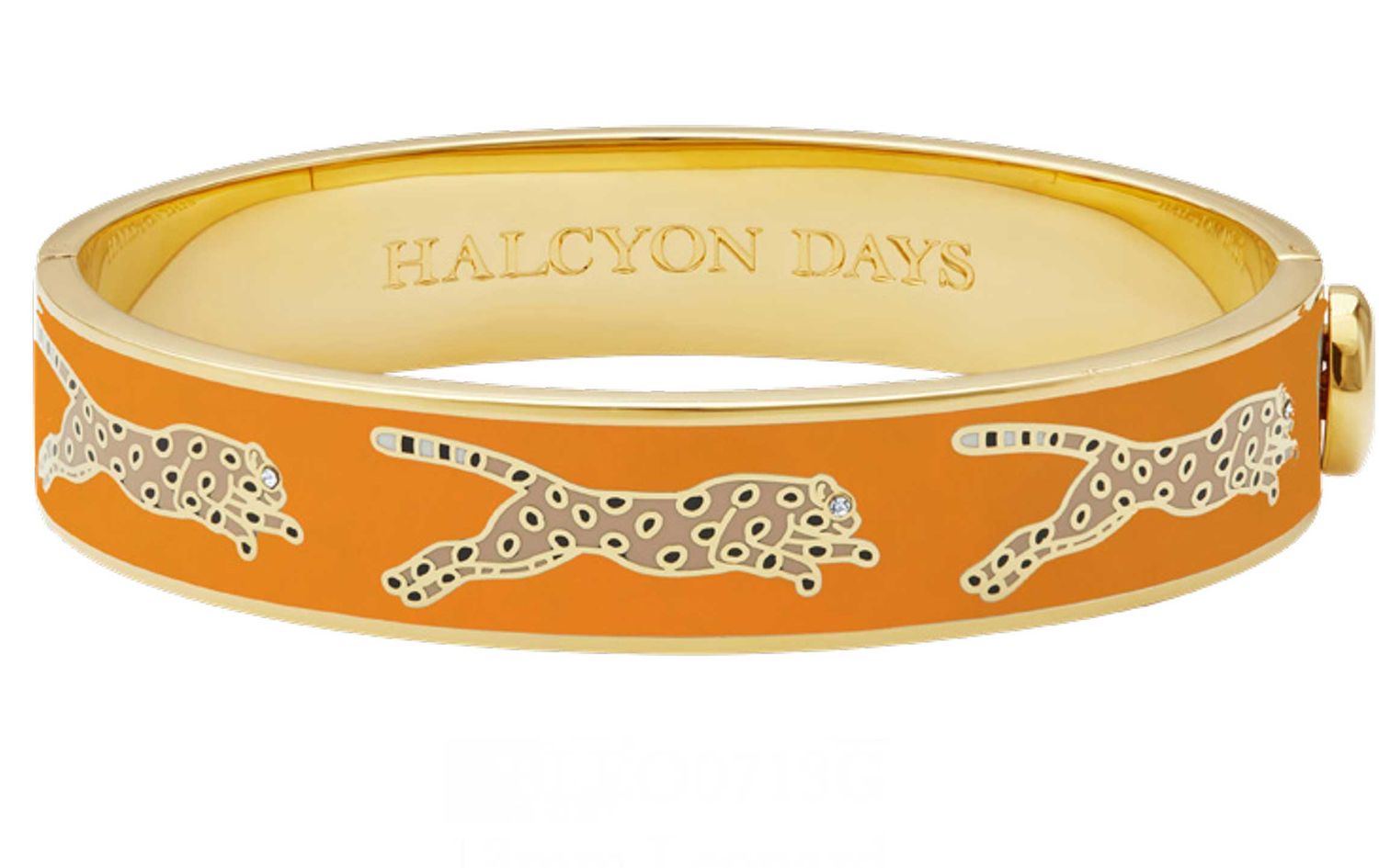 Halcyon Days 13mm Leopard Orange Gold Hinged Bangle HBLEO0713G, 5055273107128