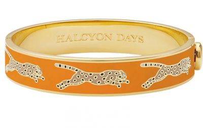 Halcyon Days 13mm Leopard Orange Gold Hinged Bangle HBLEO0713G, 5055273107128