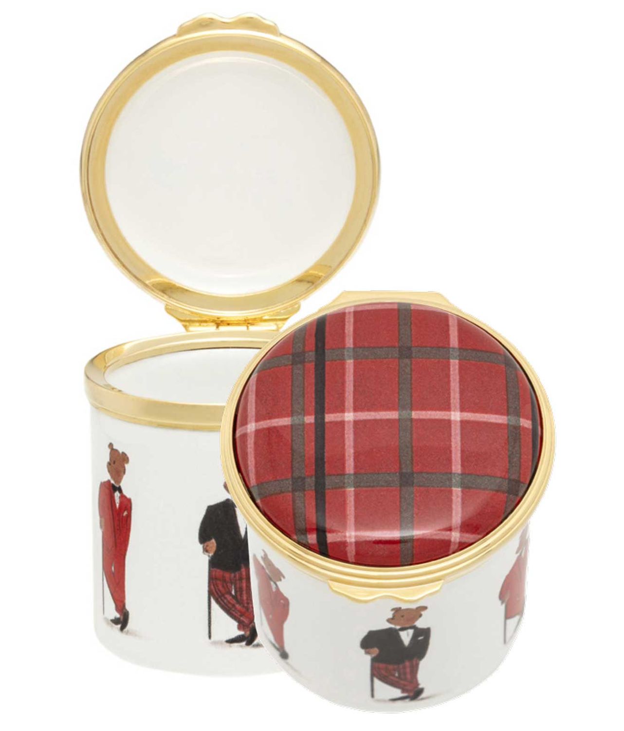 Halcyon Days Hal the Bear Tall Deco Base Enamel Box ENHAC0101G, 5056327816430