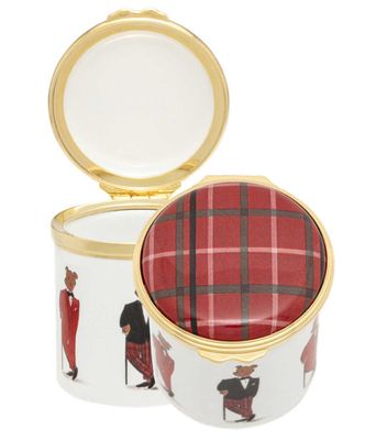 Halcyon Days Hal the Bear Tall Deco Base Enamel Box ENHAC0101G, 5056327816430