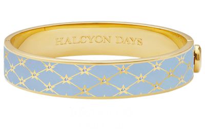 Halcyon Days 13mm Star Forget Me Not Gold Hinged Bangle HBSTA1213G, 5056327822455
