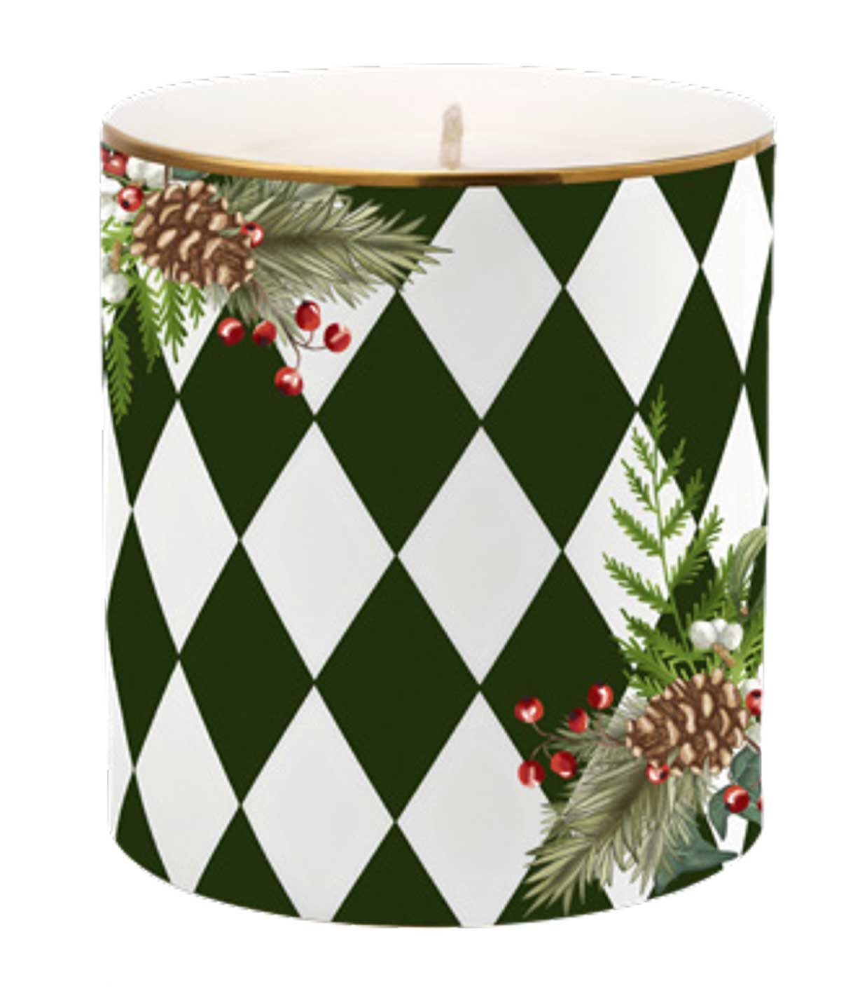 Halcyon Days Parterre Green Garland Unlidded Candle Scottish Pine BCPAG09CAG, 5056327822769