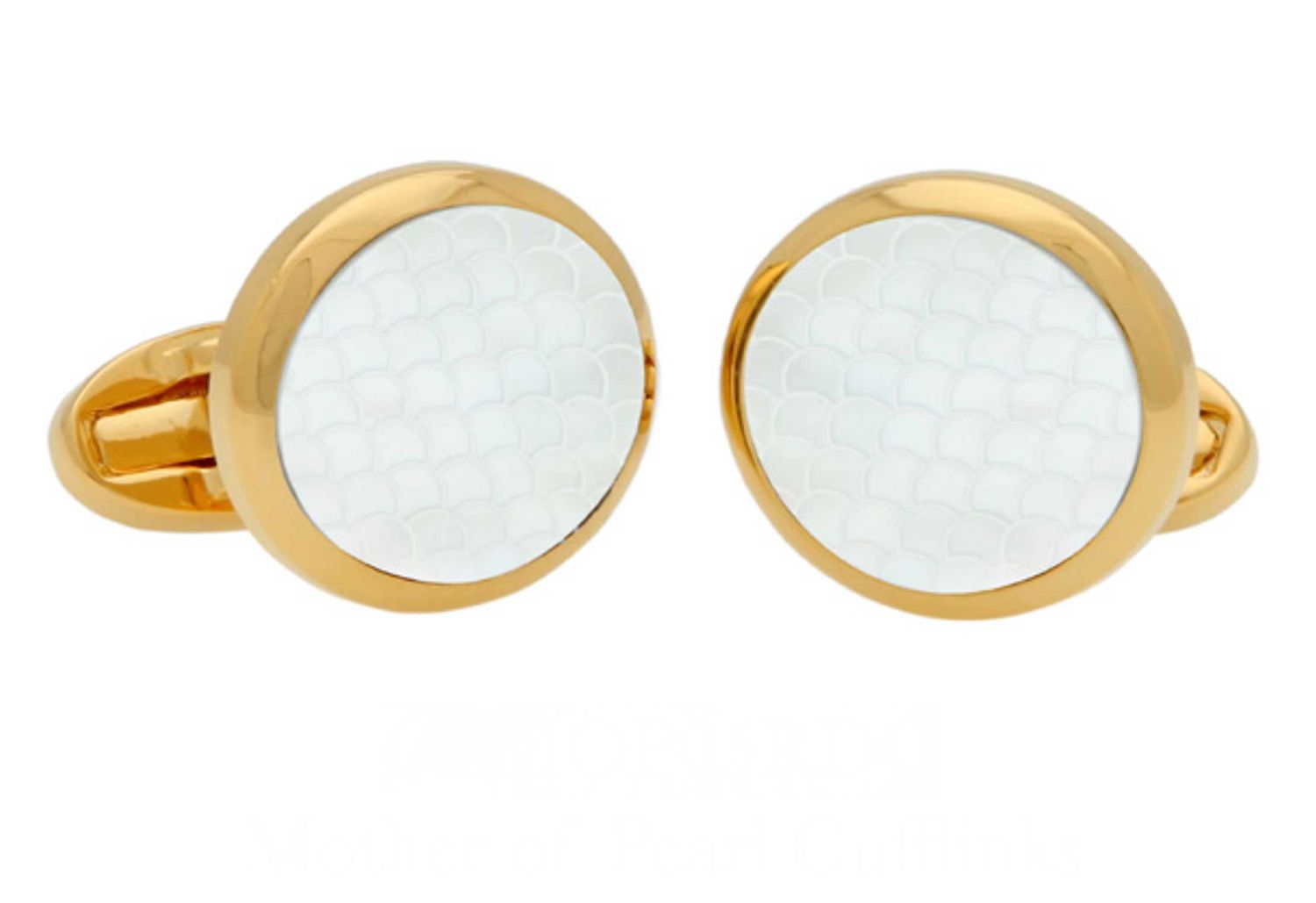 Halcyon Days Mother of Pearl Cufflinks Black/Palladium CLMOP05RDG, 5056327821694