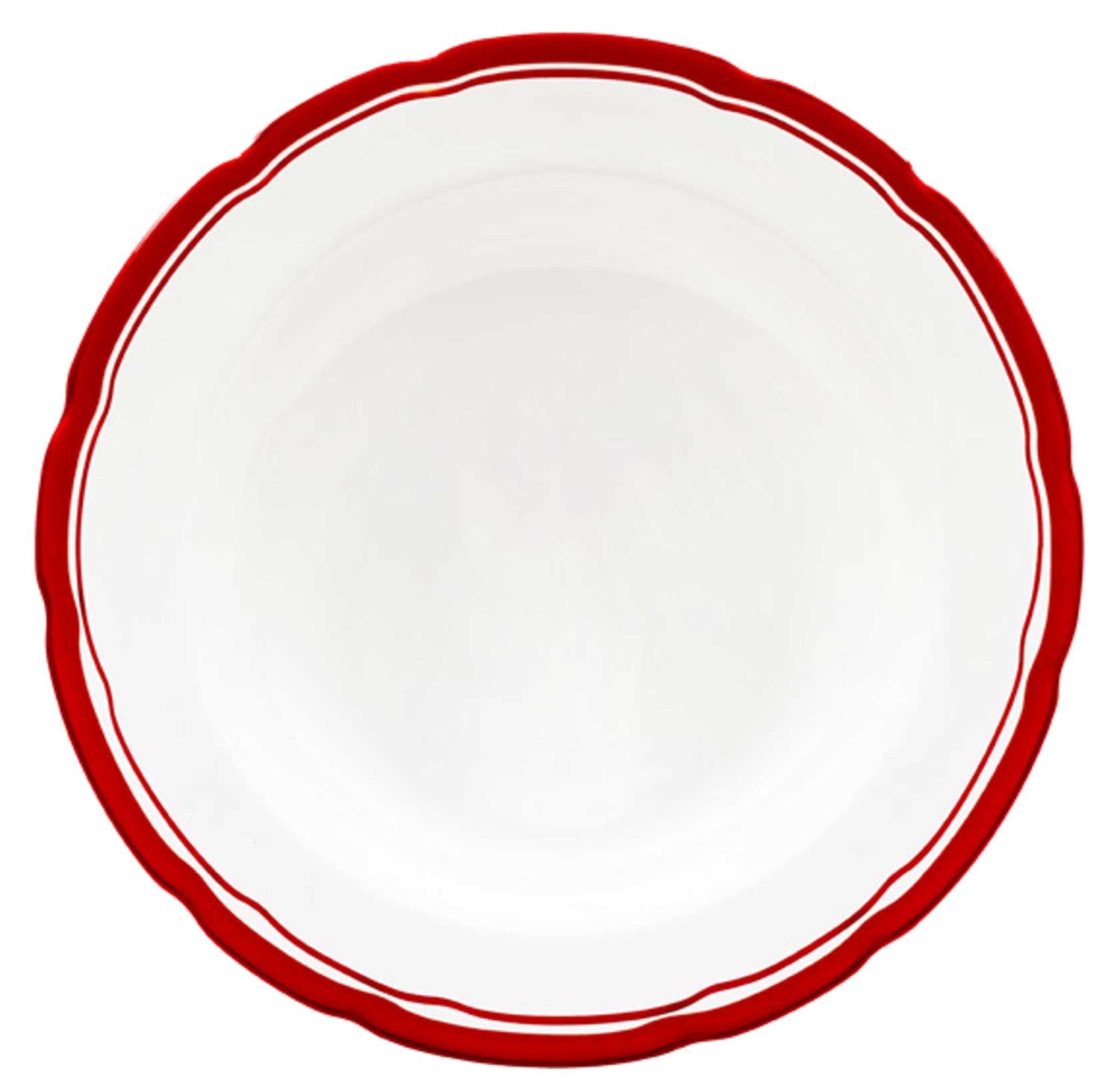 Halcyon Days Red Border 10 Inch Scalloped Plate BCPPL06ADC, 5056327820291