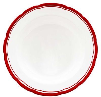 Halcyon Days Red Border 10 Inch Scalloped Plate BCPPL06ADC, 5056327820291