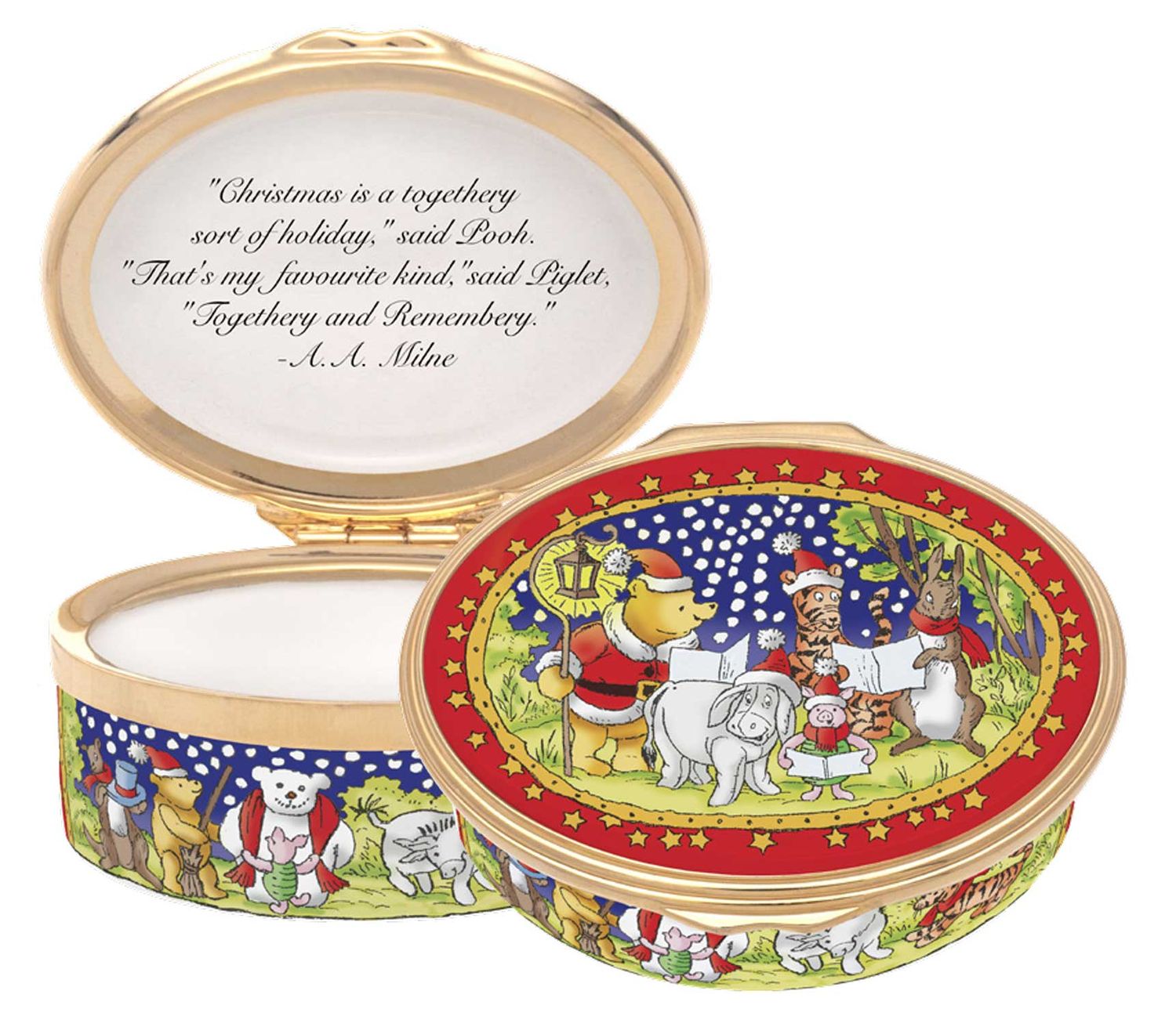 Halcyon Days Togethery sort of Christmas Enamel Box ENTSC0102G, 5056327821984