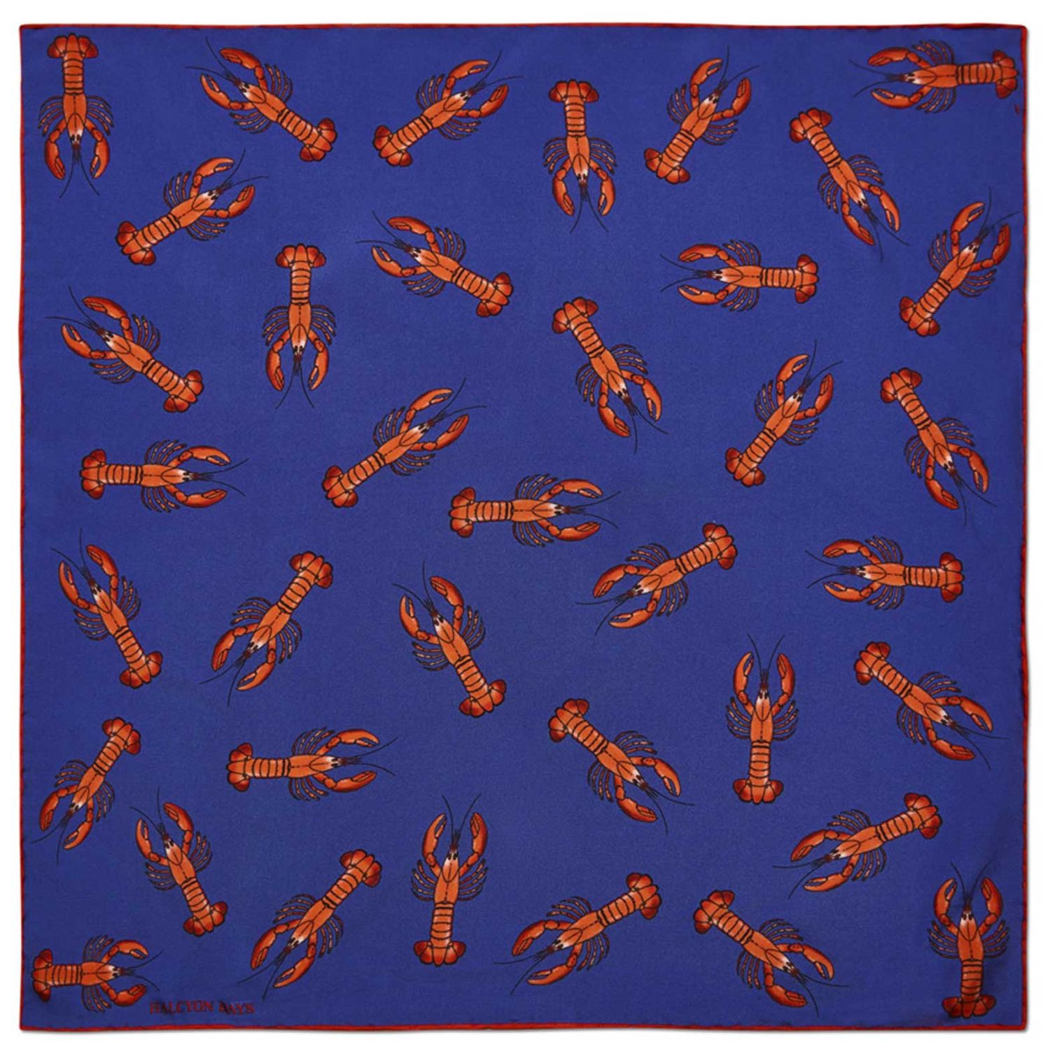 Halcyon Days Lobster 45 x 45cm 100% Silk Mini Scarf SALOB10SS45, 5056327816935