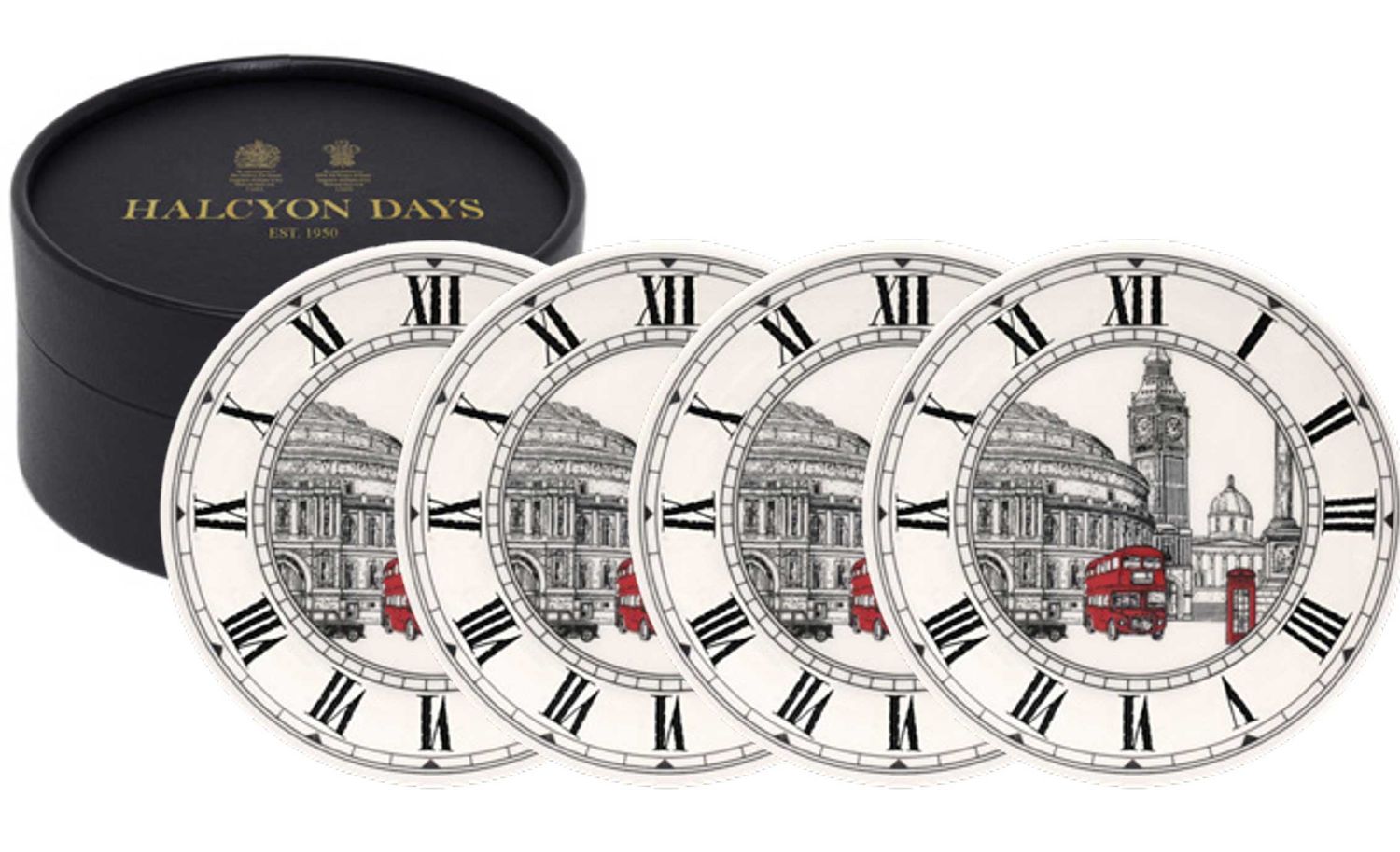 Halcyon Days The London Icons Coaster Set of 4 BCLON03SCN, 5060171101116
