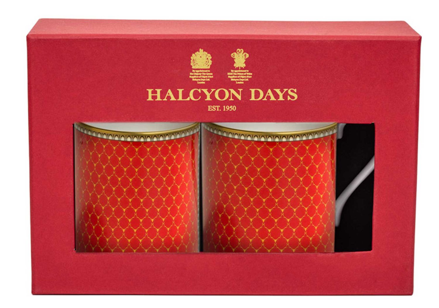 Halcyon Days Antler Trellis Red &amp; Stag Head Mug Set of 2 BCGAS06MSG, 5060171162094