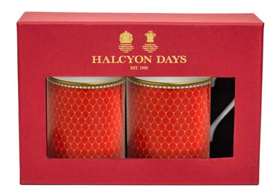 Halcyon Days Antler Trellis Red &amp; Stag Head Mug Set of 2 BCGAS06MSG, 5060171162094