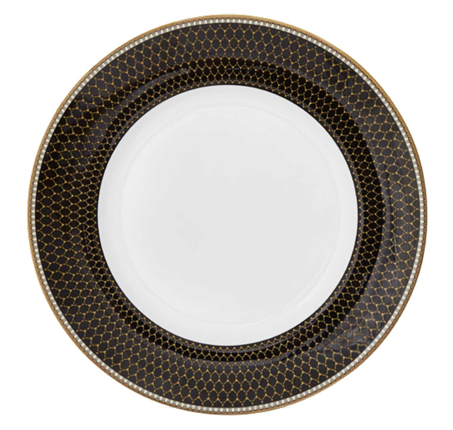 Halcyon Days Antler Trellis Black Gold 8 Inch Dessert Plate BCGAT028PG, 5060171158493