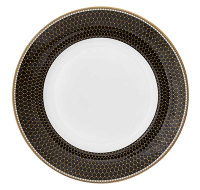 Halcyon Days Antler Trellis Black Gold 8 Inch Dessert Plate BCGAT028PG, 5060171158493