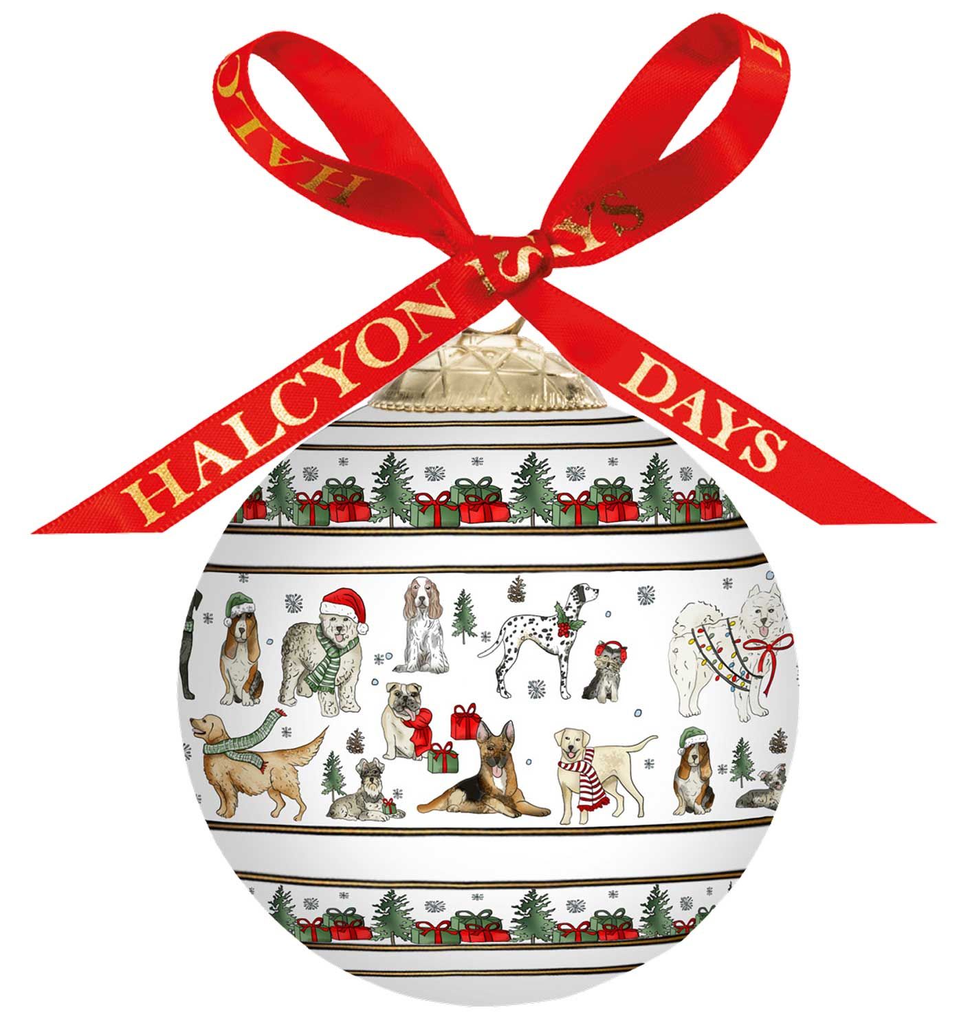 Halcyon Days Festive Furry Friends 3 Inch Bauble Ornament BCFFF01XBN, 5056327822288