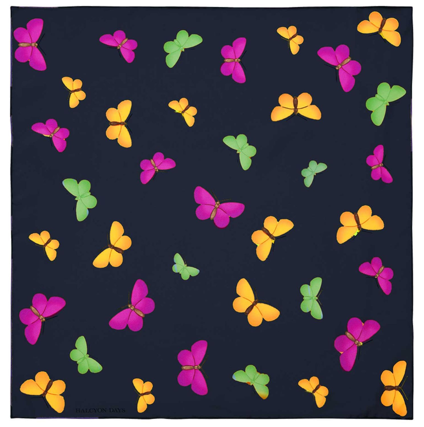 Halcyon Days Butterfly Estate Blue 45 x 45cm 100% Silk Mini Scarf SABUT48SS45, 5055273107272
