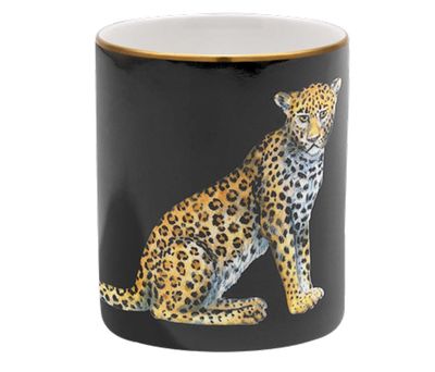 Halcyon Days Twin Leopards Black Pen Pot BCMWL02PHG, 5055273105650