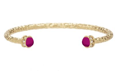 Halcyon Days Hammered Pink Tourmaline Gold Torque Bangle BRSHS33HTG, 5056327821274