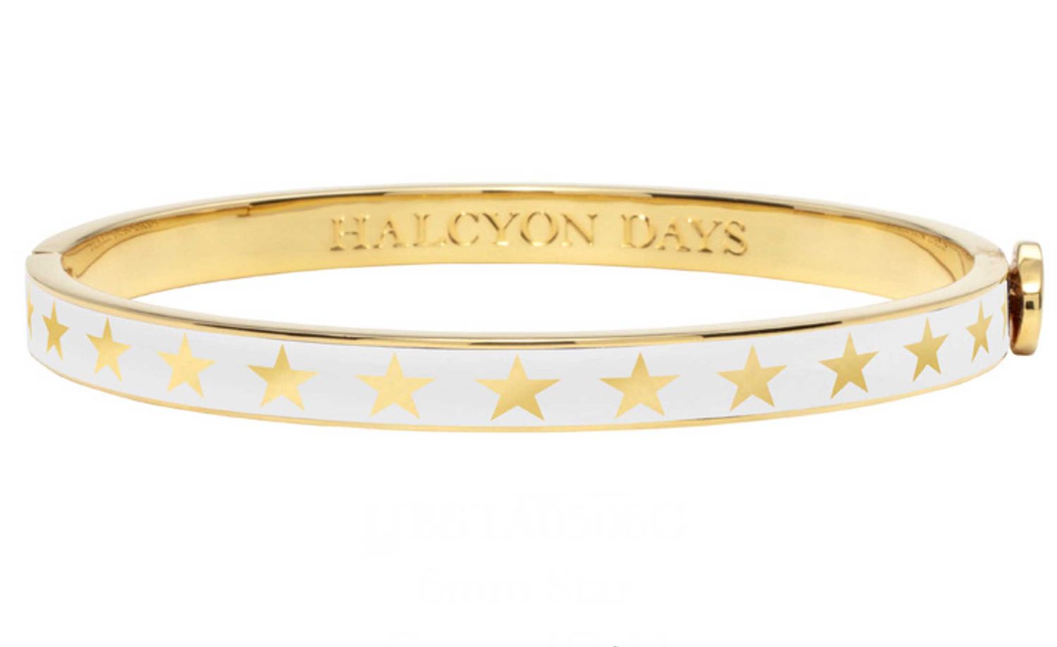 Halcyon Days 6mm Star Cream Gold Hinged Bangle HBSTA0506G, 5056327822462