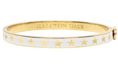 Halcyon Days 6mm Star Cream Gold Hinged Bangle HBSTA0506G, 5056327822462