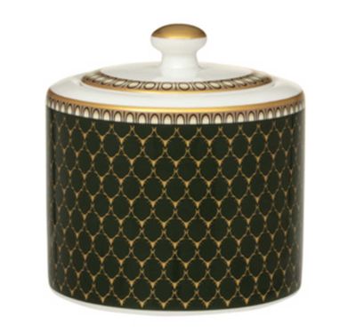 Halcyon Days Antler Trellis Dark Green Gold Sugar Bowl BCGAT09SBG, 5056327817666