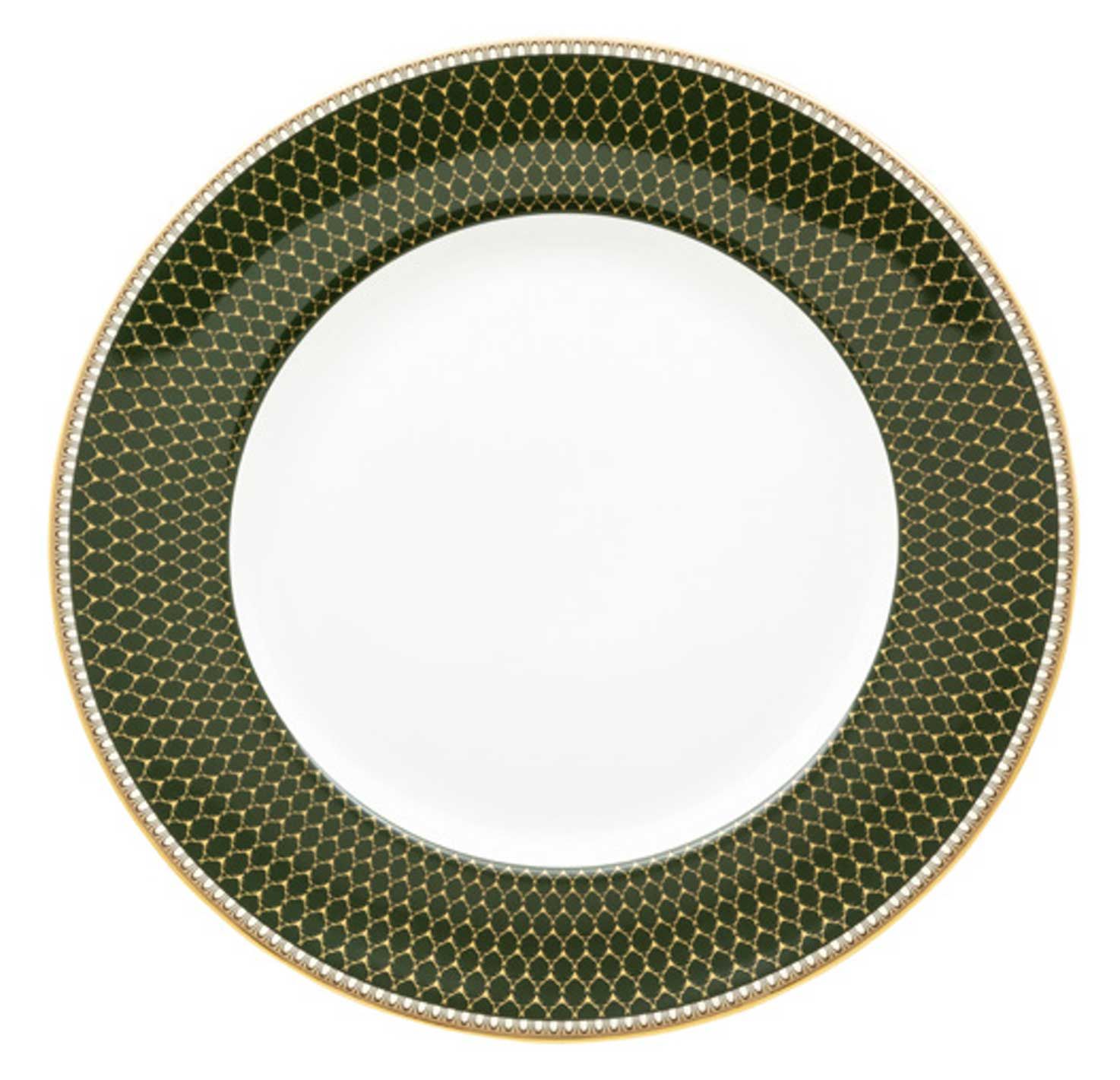 Halcyon Days Antler Trellis Dark Green Gold 8 Inch Plate BCGAT098PG, 5056327817611