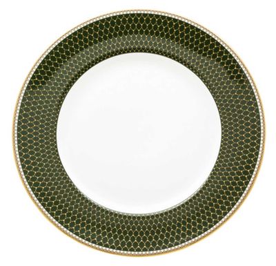 Halcyon Days Antler Trellis Dark Green Gold 8 Inch Plate BCGAT098PG, 5056327817611