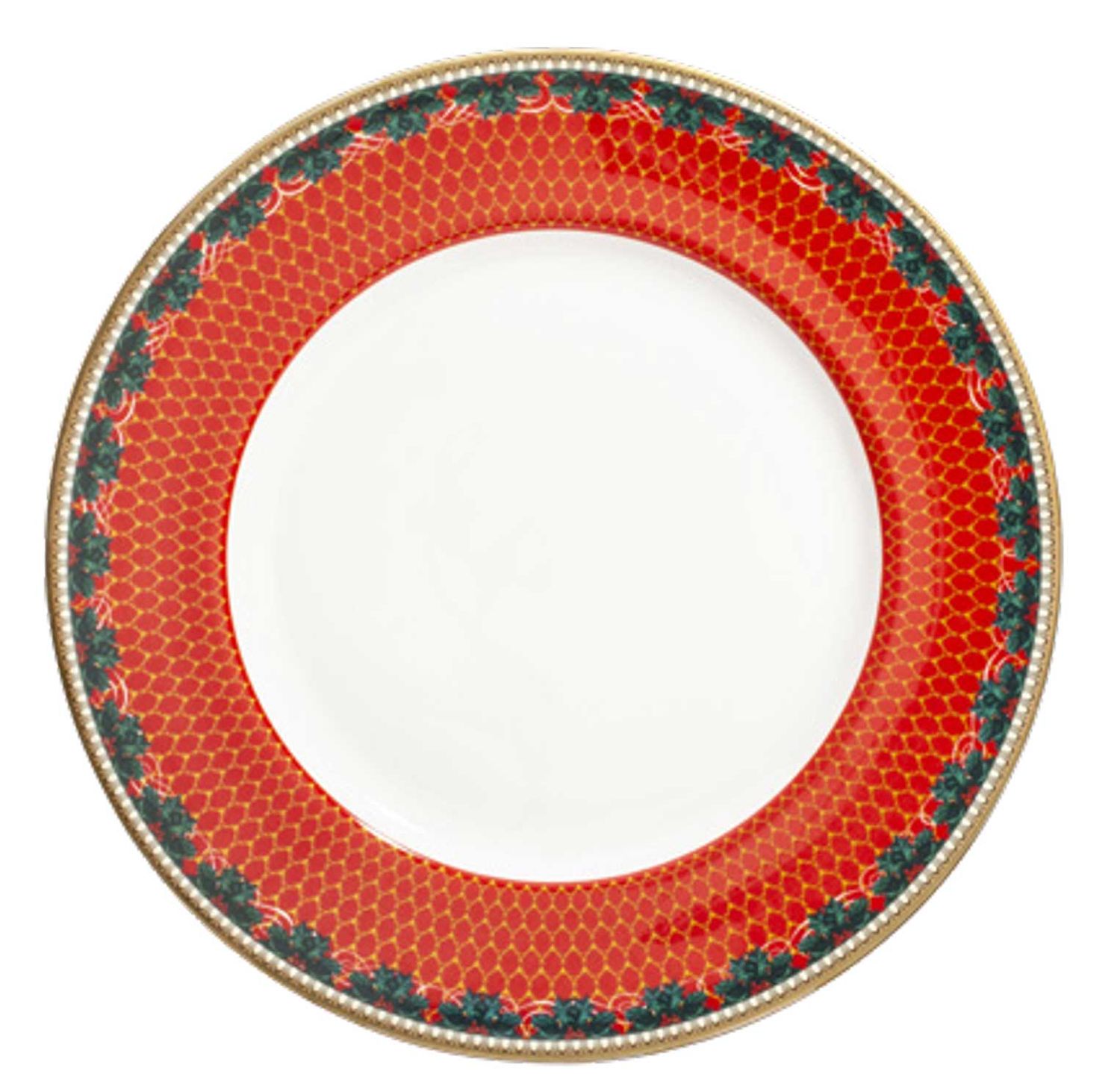 Halcyon Days Antler Trellis Red Gold 6 Inch Plate BCGAS066PG, 5056327801122