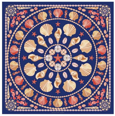 Halcyon Days Shells 45 x 45cm 100% Silk Mini Scarf SASHL10SS45, 5056327822547