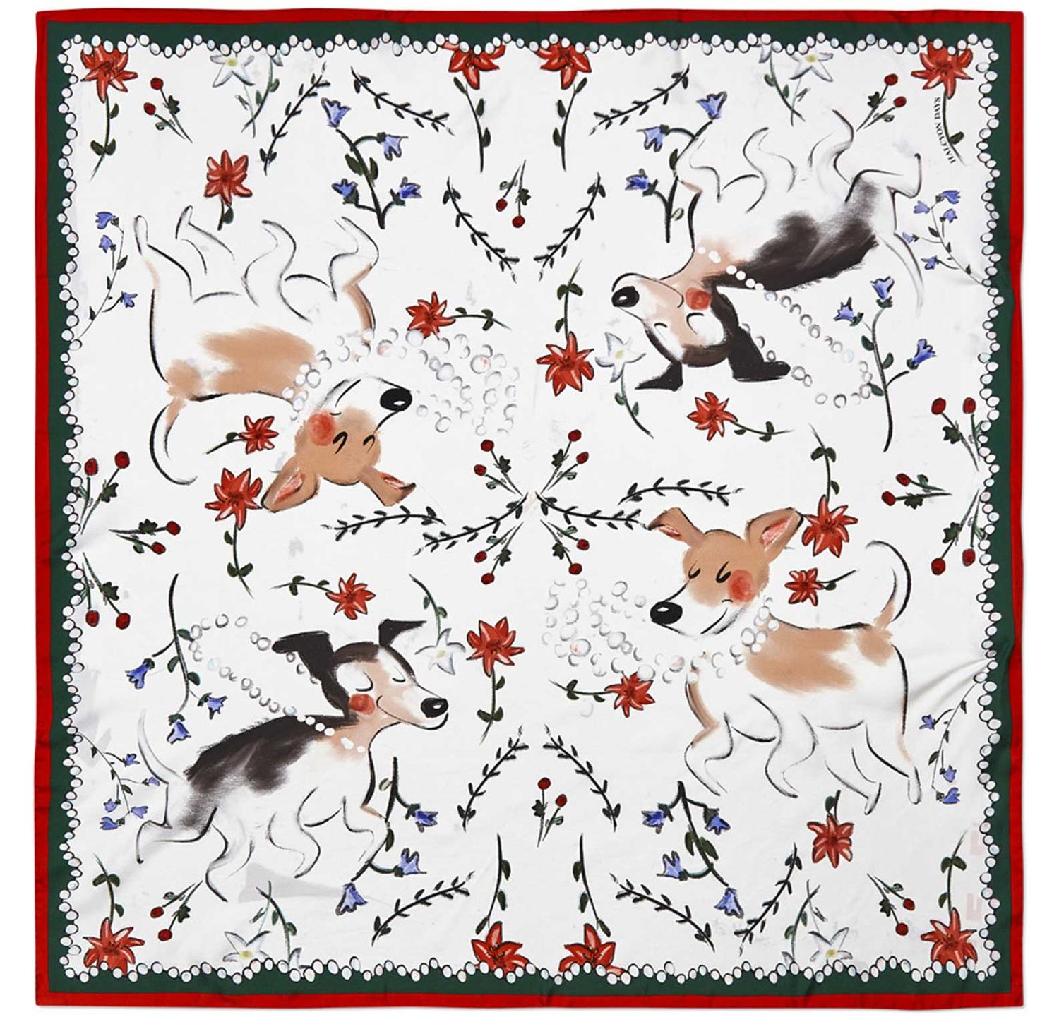Halcyon Days Girls in Pearls 45 x 45cm 100% Silk Mini Scarf SATGP01SS45, 5056327816850