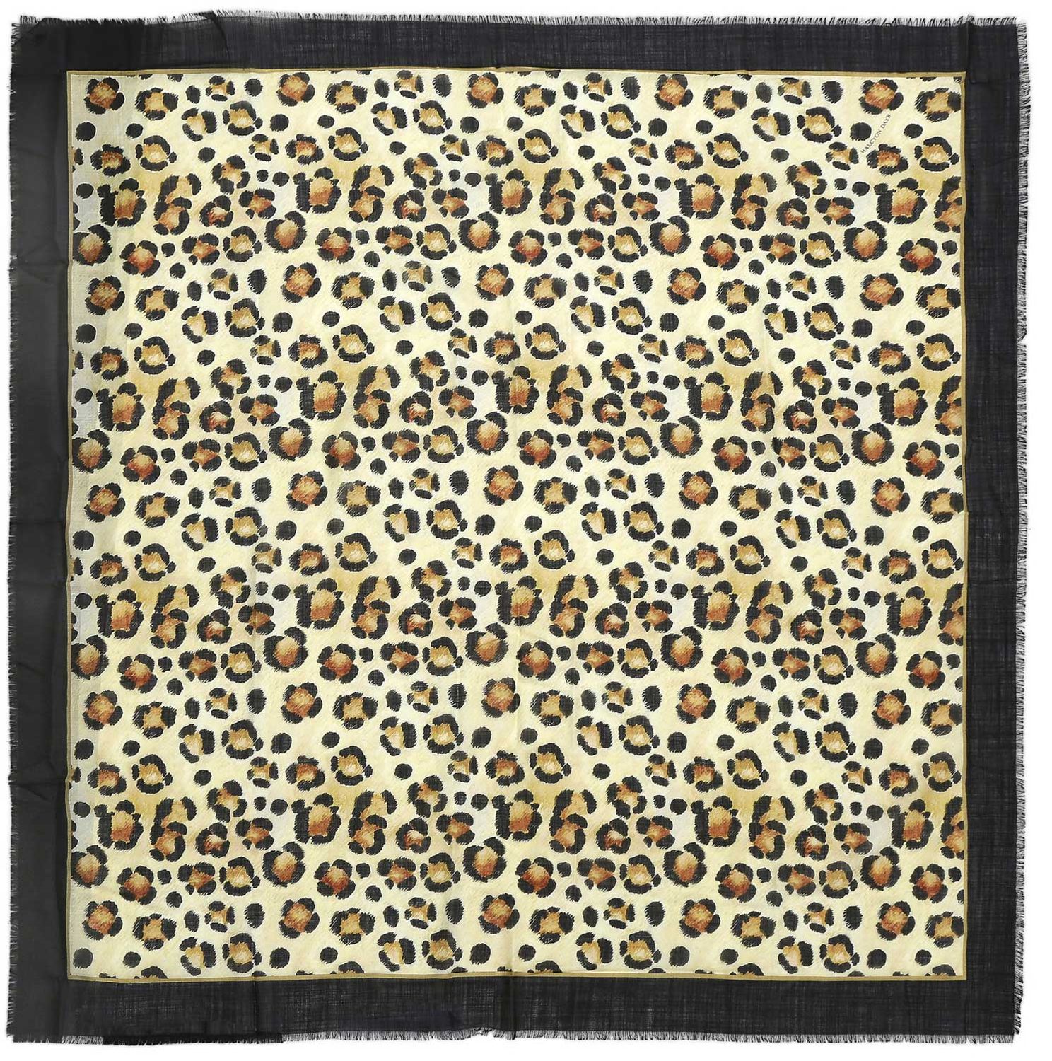 Halcyon Days Leopard Print Wool/Silk 120 x 120 cm Scarf SALEP01WS120, 5056327813576