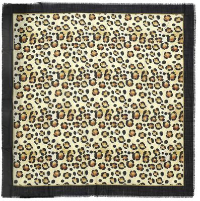 Halcyon Days Leopard Print Wool/Silk 120 x 120 cm Scarf SALEP01WS120, 5056327813576