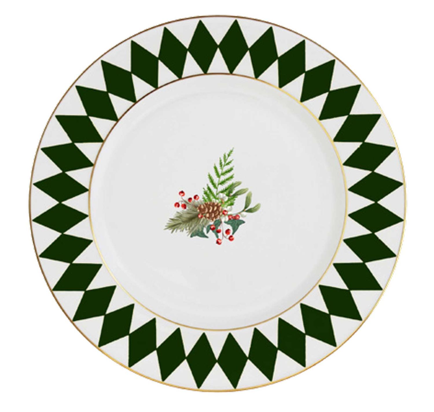 Halcyon Days Parterre Green with Garland 6 Inch Side Plate BCPAG096PG, 5056327822141
