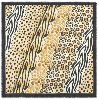 Halcyon Days Mixed Animal Print Wool/Silk 120 x 120cm Scarf SAMAP24WS120, 5056327809517