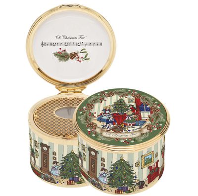 Halcyon Days Decorating for Christmas Oh Tannenbaum Musical Enamel Box ENDFC0133MG, 5056327821977