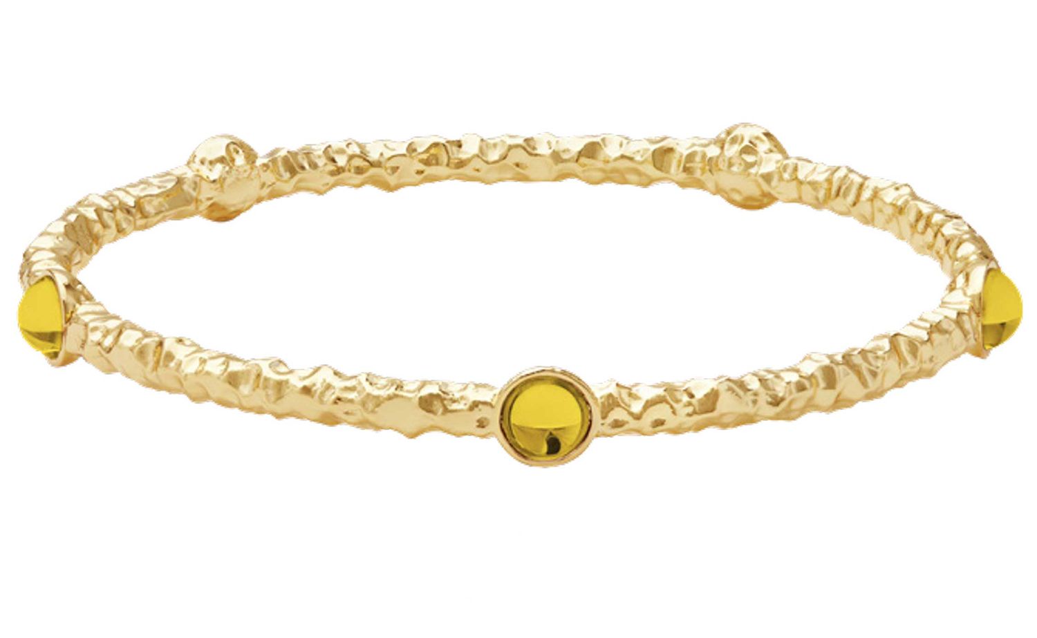 Halcyon Days Cabochon Citrine Gold Bangle BPCAB37HTG, 5055273107104