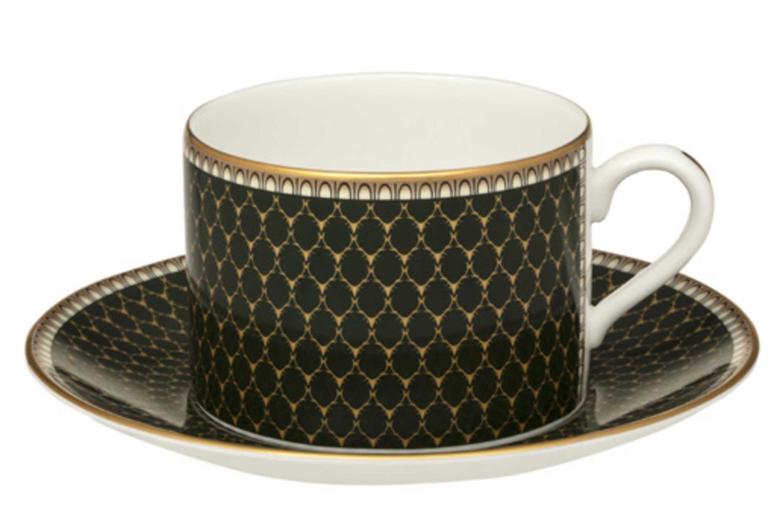 Halcyon Days Antler Trellis Dark Green Gold Teacup and Saucer BCGAG09TSG, 5056327817673