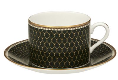Halcyon Days Antler Trellis Dark Green Gold Teacup and Saucer BCGAG09TSG, 5056327817673