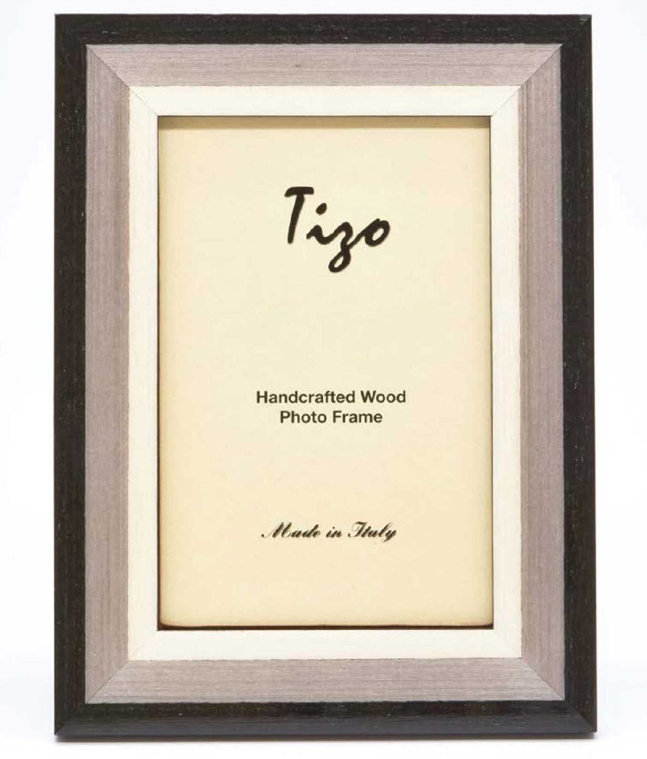 Tizo Italian Wood Picture Frame Black Grey 4 x 6 Inch NE20GRY46