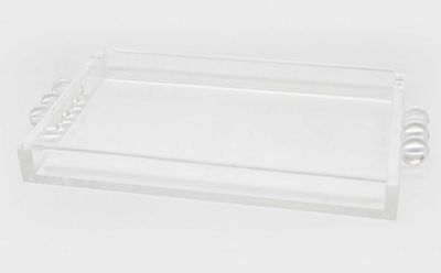 Tizo Acrylic Tray with Bubble Handles Clear 12 x 8 Inch HA225CLTY