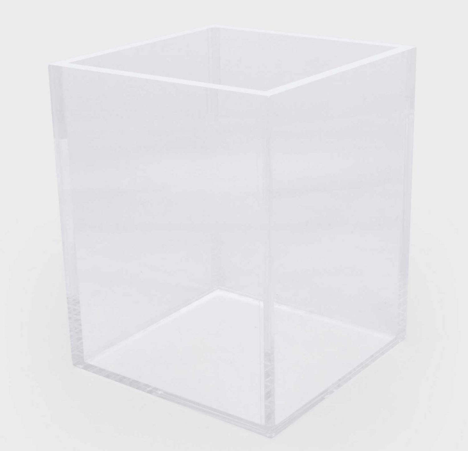 Tizo Acrylic Waste Basket Clear 8 x 8 x 10 Inch HA302CLWB