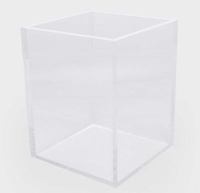 Tizo Acrylic Waste Basket Clear 8 x 8 x 10 Inch HA302CLWB