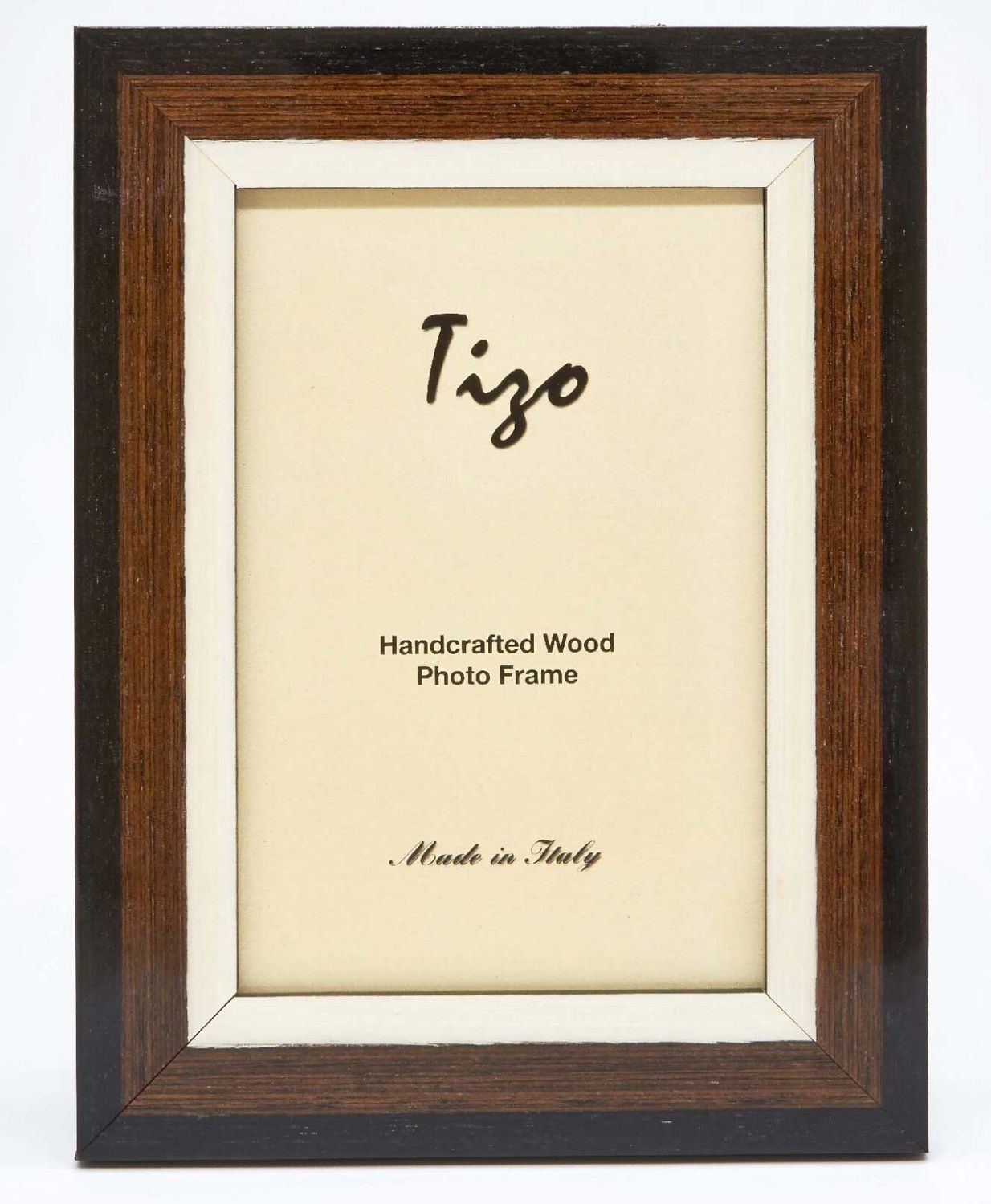 Tizo Italian Wood Picture Frame Black Brown 5 x 7 Inch NE20BRN57