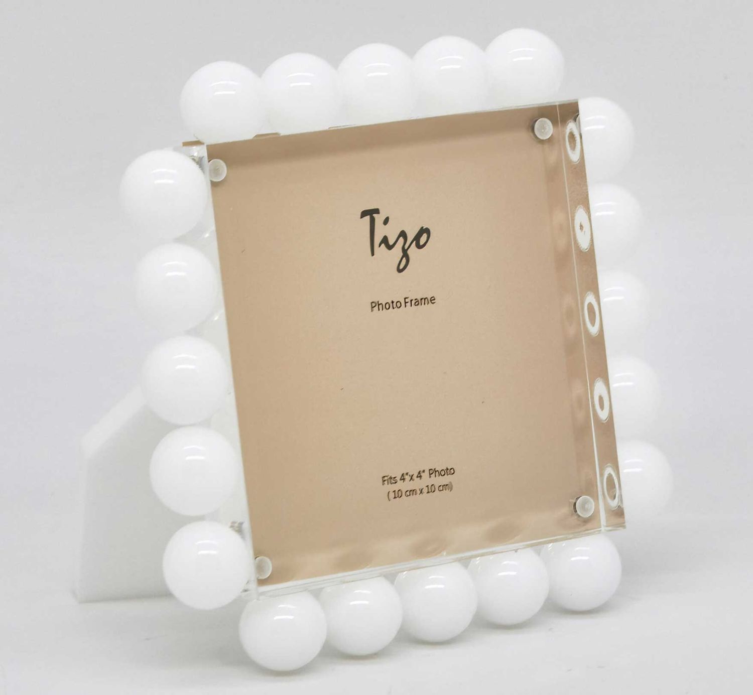 Tizo Acrylic Picture Frame with White Bubbles 4 x 4 Inch HA168WH44