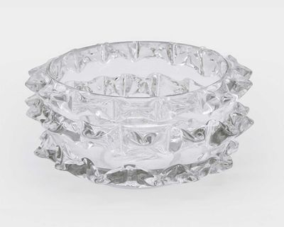 Tizo Glass Bowl Clear with Clear Thorn Design DA596CLBW