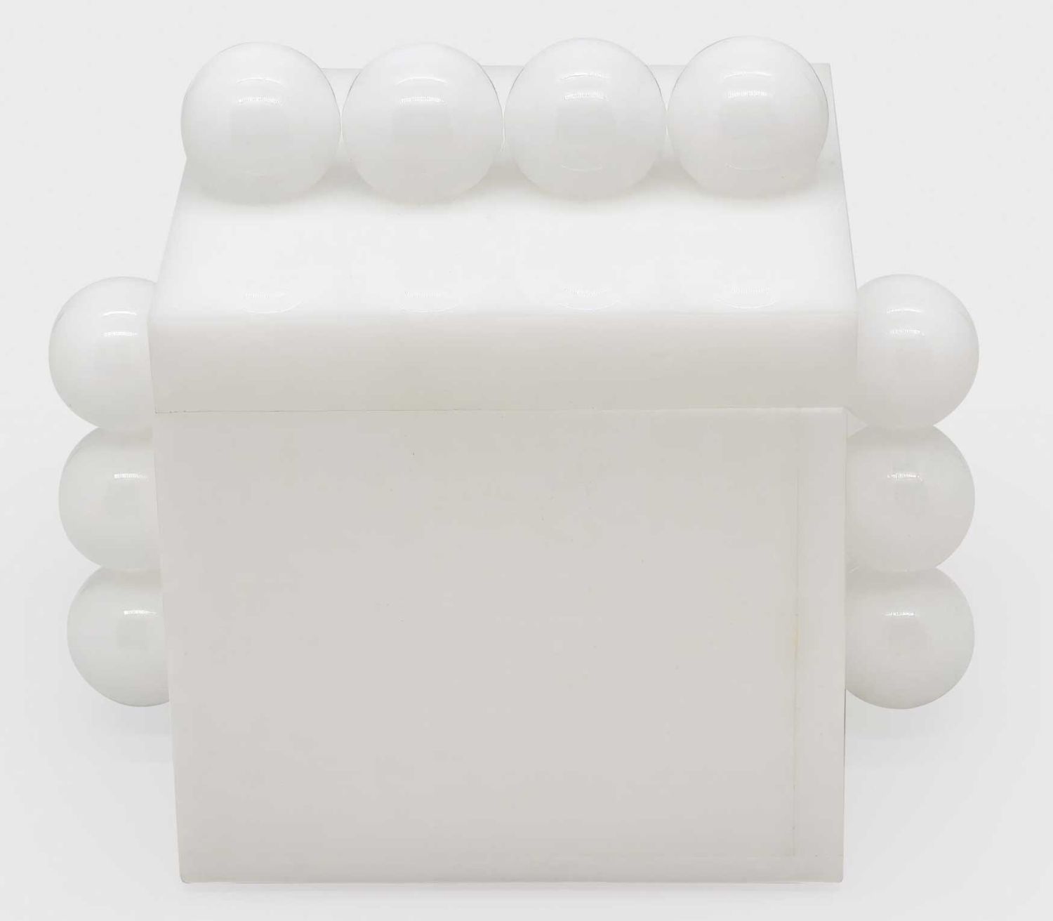 Tizo Acrylic Box White with Balls 4 x 4 x 3.75 Inch HA241WHBX
