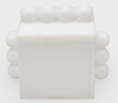 Tizo Acrylic Box White with Balls 4 x 4 x 3.75 Inch HA241WHBX