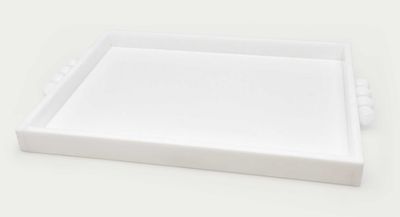 Tizo Acrylic Tray with Bubble Handles White 12 x 16 Inch HA226WHTY
